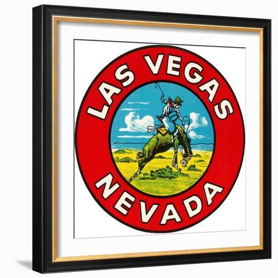 Las Vegas Logo with Bucking Bronco, Nevada-null-Framed Art Print