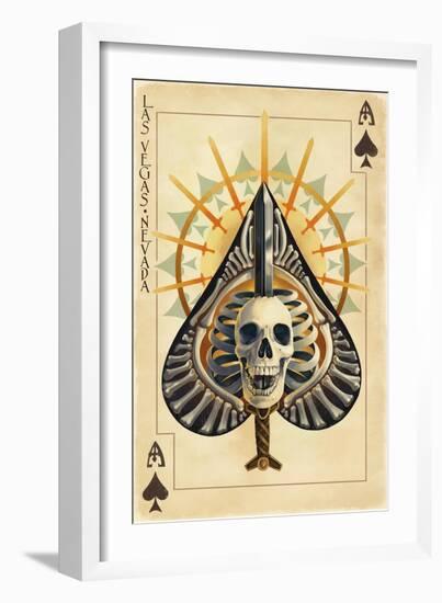 Las Vegas, Nevada - Ace of Spades-Lantern Press-Framed Art Print