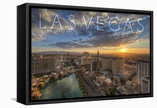 Las Vegas, Nevada - Aerial View at Sunset-Lantern Press-Framed Stretched Canvas