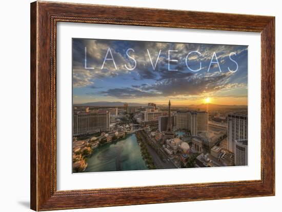Las Vegas, Nevada - Aerial View at Sunset-Lantern Press-Framed Art Print