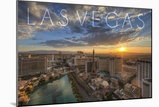 Las Vegas, Nevada - Aerial View at Sunset-Lantern Press-Mounted Art Print