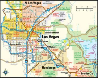 Las Vegas Nevada Area Map' Premium Giclee Print | Art.com