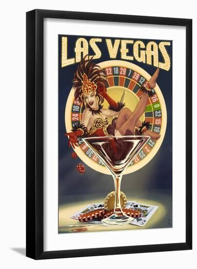 Las Vegas, Nevada - Casino Pinup Girl-Lantern Press-Framed Premium Giclee Print