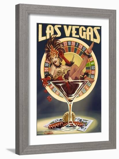 Las Vegas, Nevada - Casino Pinup Girl-Lantern Press-Framed Art Print