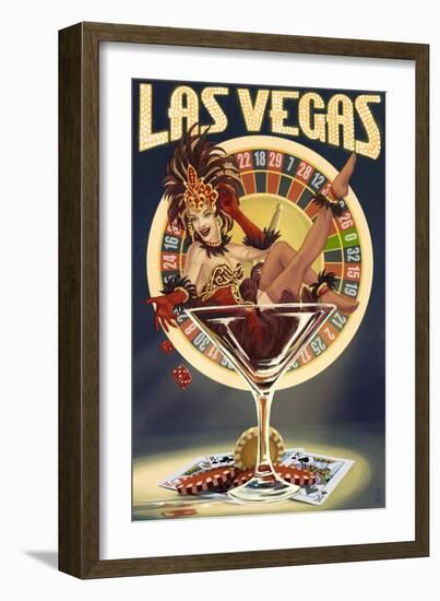 Las Vegas, Nevada - Casino Pinup Girl-Lantern Press-Framed Art Print