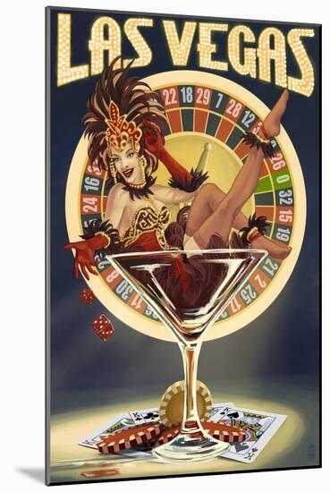 Las Vegas, Nevada - Casino Pinup Girl-Lantern Press-Mounted Art Print