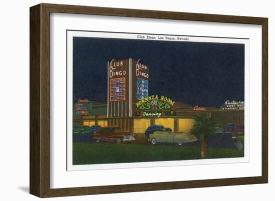 Las Vegas, Nevada, Exterior View of Club Bingo-Lantern Press-Framed Art Print