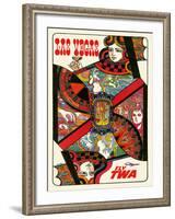 Las Vegas, Nevada - Fly TWA (Trans World Airlines) - Queen Playing Card-David Klein-Framed Giclee Print