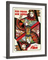 Las Vegas, Nevada - Fly TWA (Trans World Airlines) - Queen Playing Card-David Klein-Framed Giclee Print