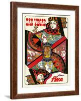Las Vegas, Nevada - Fly TWA (Trans World Airlines) - Queen Playing Card-David Klein-Framed Giclee Print