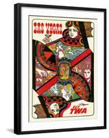 Las Vegas, Nevada - Fly TWA (Trans World Airlines) - Queen Playing Card-David Klein-Framed Giclee Print