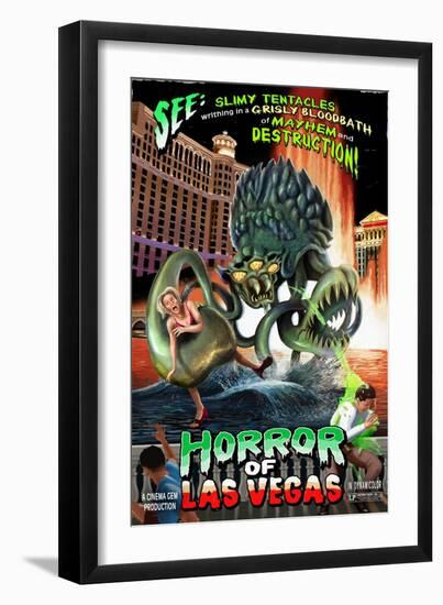 Las Vegas, Nevada - Horror of Las Vegas-Lantern Press-Framed Art Print