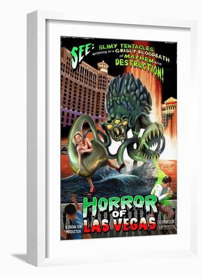 Las Vegas, Nevada - Horror of Las Vegas-Lantern Press-Framed Art Print