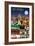 Las Vegas, Nevada - Las Vegas at Night-Lantern Press-Framed Art Print