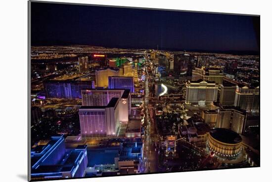 Las Vegas Nevada Night Aerial View-Carol Highsmith-Mounted Art Print