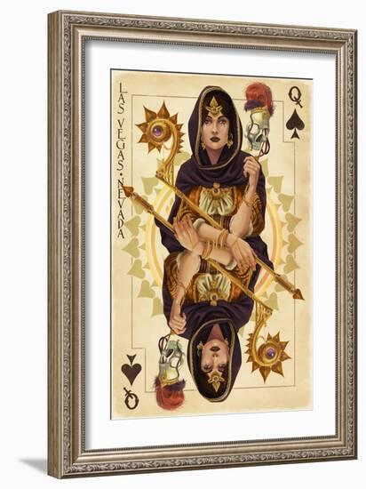 Las Vegas, Nevada - Queen of Spades-Lantern Press-Framed Art Print