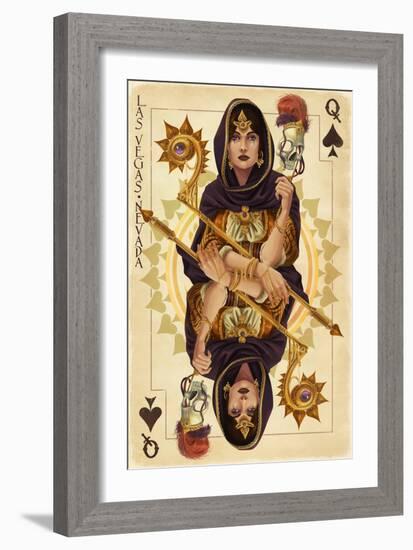 Las Vegas, Nevada - Queen of Spades-Lantern Press-Framed Art Print