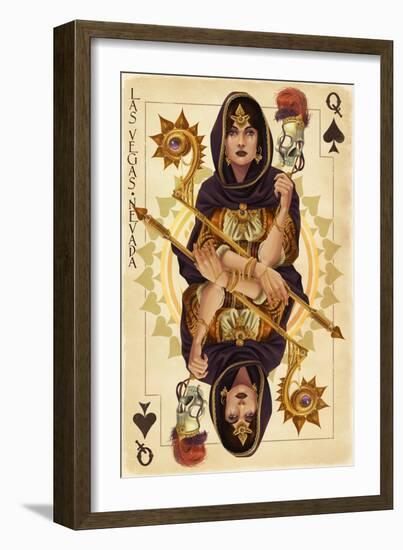 Las Vegas, Nevada - Queen of Spades-Lantern Press-Framed Art Print