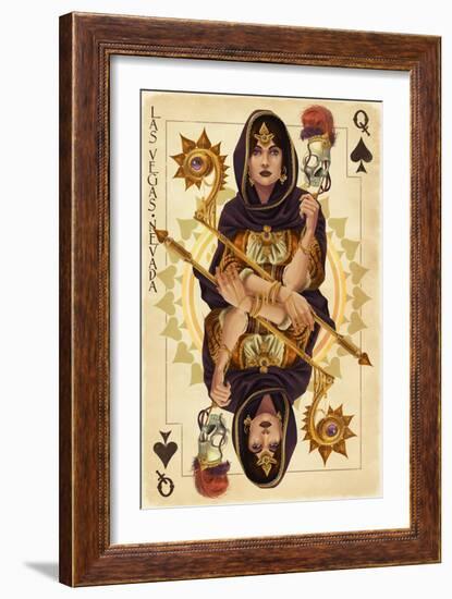 Las Vegas, Nevada - Queen of Spades-Lantern Press-Framed Art Print