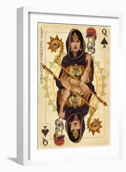 Las Vegas, Nevada - Queen of Spades-Lantern Press-Framed Art Print