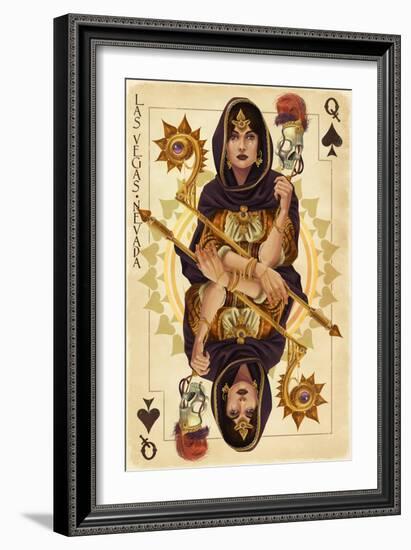 Las Vegas, Nevada - Queen of Spades-Lantern Press-Framed Art Print