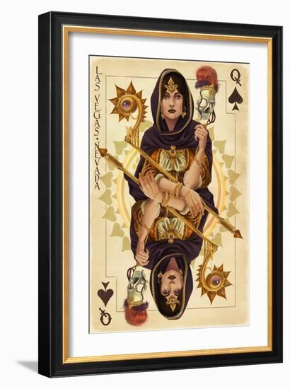 Las Vegas, Nevada - Queen of Spades-Lantern Press-Framed Art Print