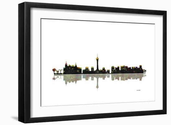 Las Vegas Nevada Skyline BW 1-Marlene Watson-Framed Giclee Print