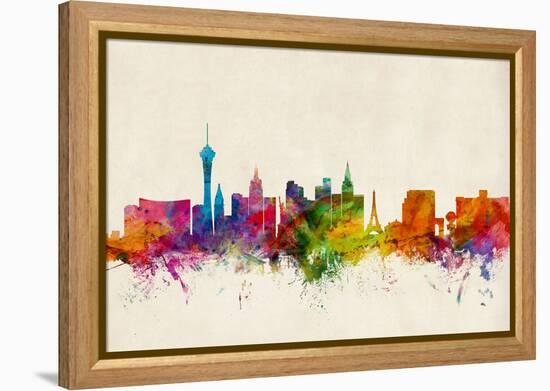 Las Vegas Nevada Skyline-Michael Tompsett-Framed Stretched Canvas