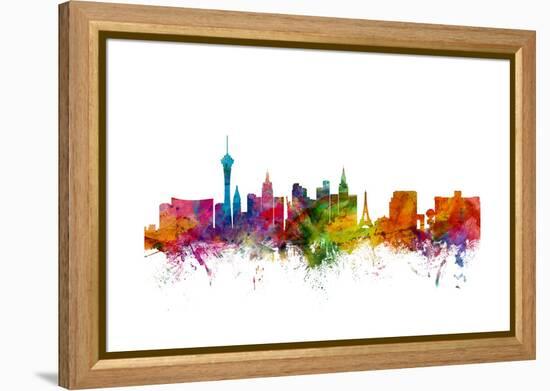 Las Vegas Nevada Skyline-Michael Tompsett-Framed Stretched Canvas