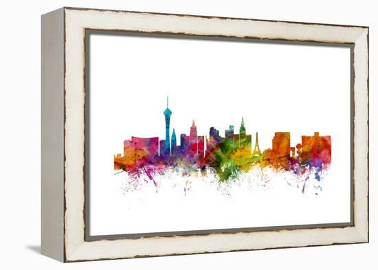 Las Vegas Nevada Skyline-Michael Tompsett-Framed Stretched Canvas