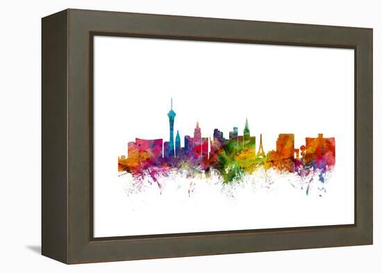 Las Vegas Nevada Skyline-Michael Tompsett-Framed Stretched Canvas