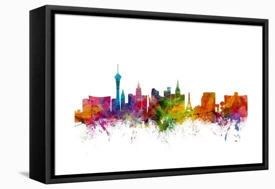 Las Vegas Nevada Skyline-Michael Tompsett-Framed Stretched Canvas