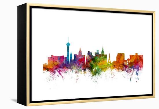 Las Vegas Nevada Skyline-Michael Tompsett-Framed Stretched Canvas