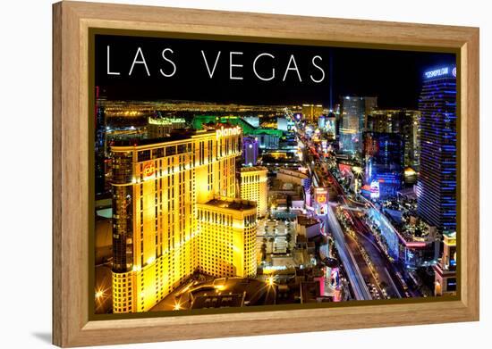 Las Vegas, Nevada - the Strip at Night-Lantern Press-Framed Stretched Canvas