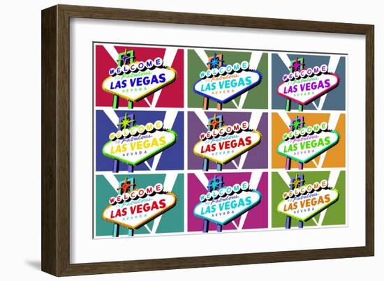 Las Vegas, Nevada - Welcome Sign Pop Art-Lantern Press-Framed Art Print