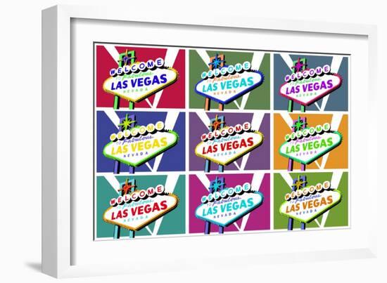Las Vegas, Nevada - Welcome Sign Pop Art-Lantern Press-Framed Art Print