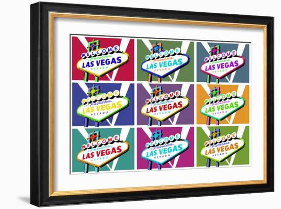 Las Vegas, Nevada - Welcome Sign Pop Art-Lantern Press-Framed Art Print