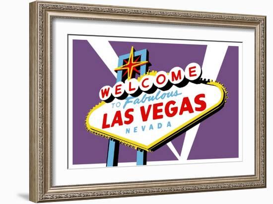 Las Vegas, Nevada - Welcome Sign-Lantern Press-Framed Art Print