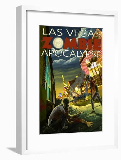 Las Vegas, Nevada - Zombie Apocolypse-Lantern Press-Framed Art Print
