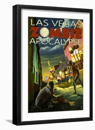 Las Vegas, Nevada - Zombie Apocolypse-Lantern Press-Framed Art Print