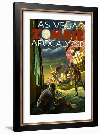 Las Vegas, Nevada - Zombie Apocolypse-Lantern Press-Framed Art Print