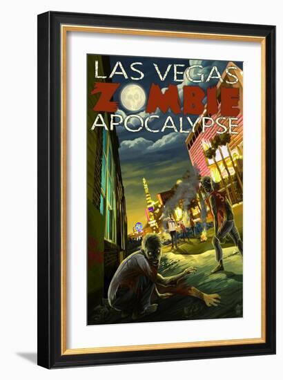 Las Vegas, Nevada - Zombie Apocolypse-Lantern Press-Framed Art Print