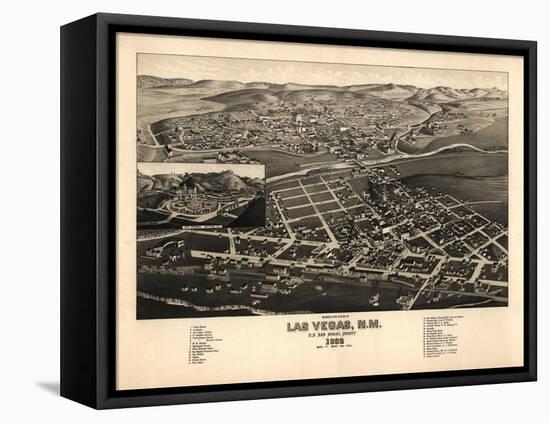 Las Vegas, New Mexico - Panoramic Map-Lantern Press-Framed Stretched Canvas