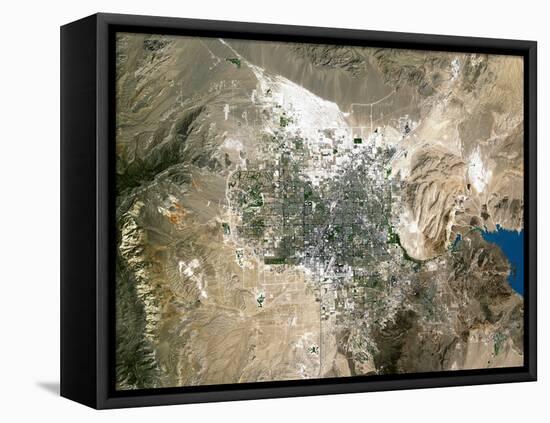 Las Vegas, Satellite Image-PLANETOBSERVER-Framed Premier Image Canvas