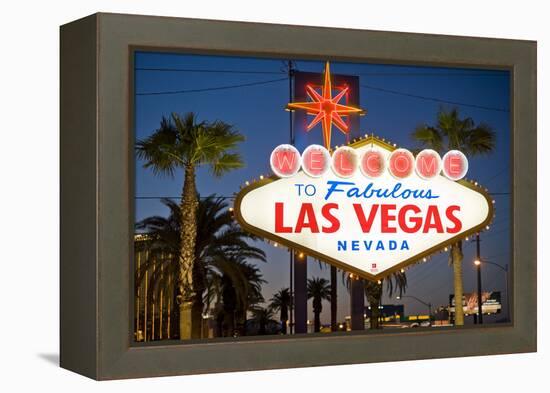 Las Vegas Sign at Night, Nevada, United States of America, North America-Ben Pipe-Framed Premier Image Canvas