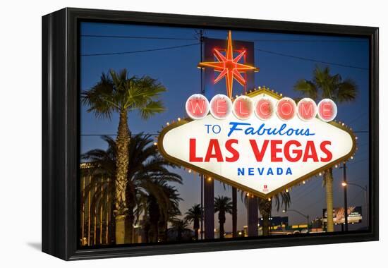 Las Vegas Sign at Night, Nevada, United States of America, North America-Ben Pipe-Framed Premier Image Canvas