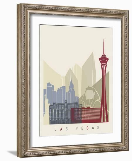 Las Vegas Skyline Poster-paulrommer-Framed Art Print