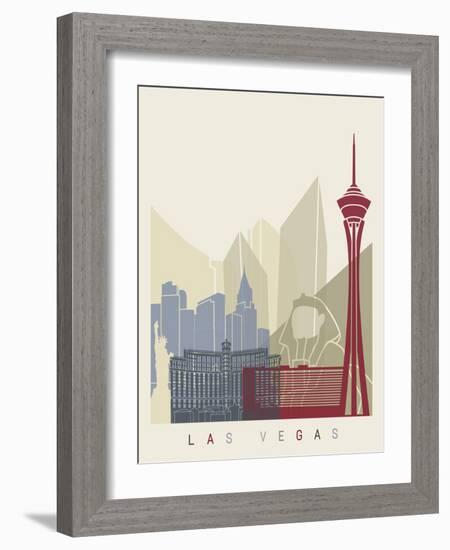 Las Vegas Skyline Poster-paulrommer-Framed Art Print