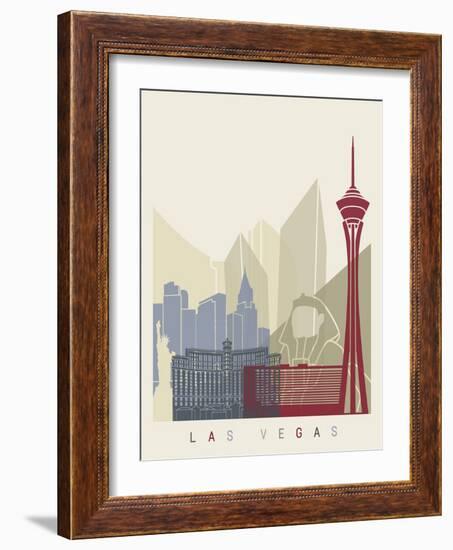 Las Vegas Skyline Poster-paulrommer-Framed Art Print