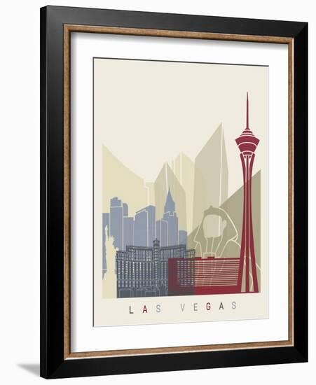 Las Vegas Skyline Poster-paulrommer-Framed Art Print